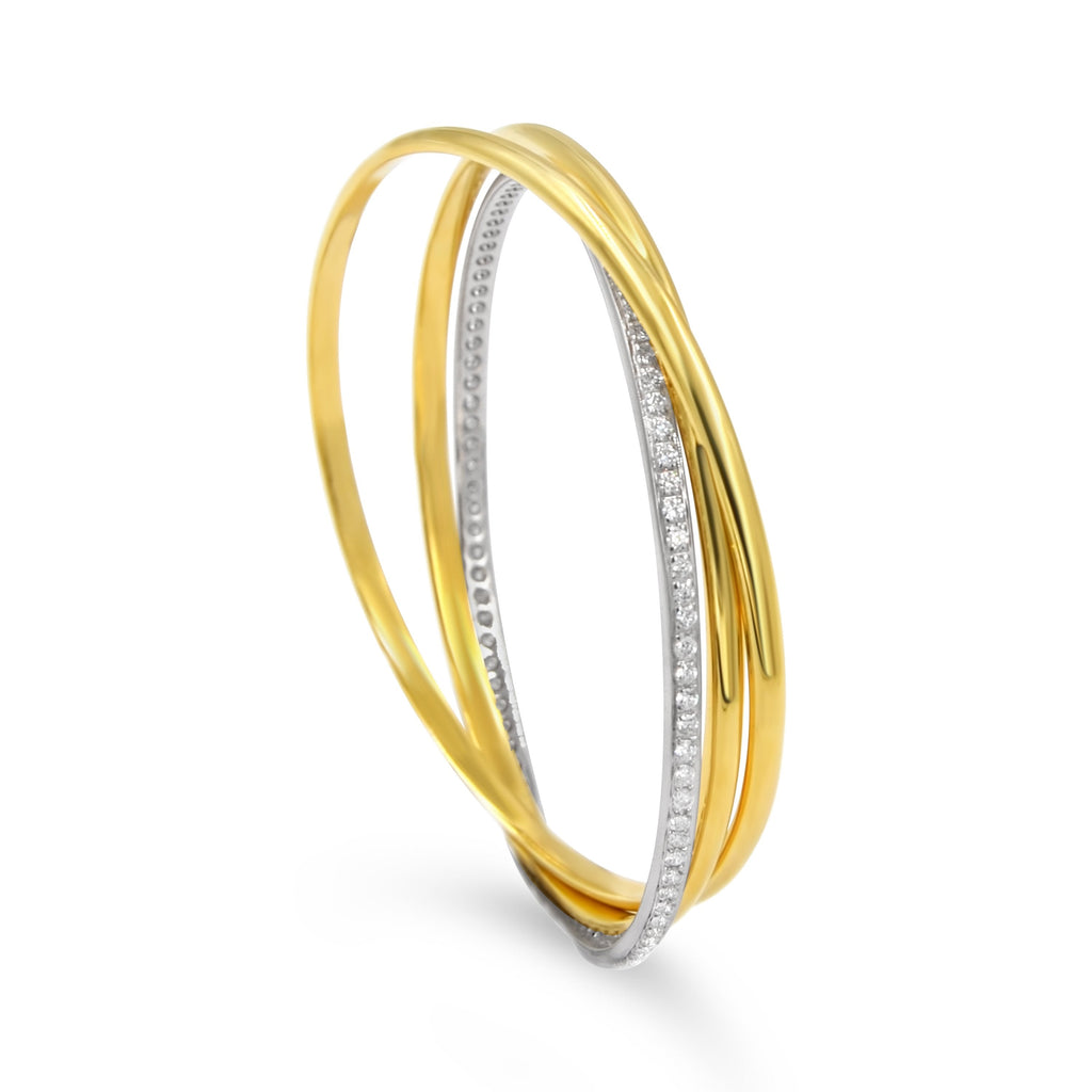 18kt Yellow Gold Flexible Rolling Bracelets