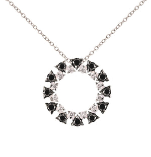 Coil Collection White and Black Diamonds Necklace