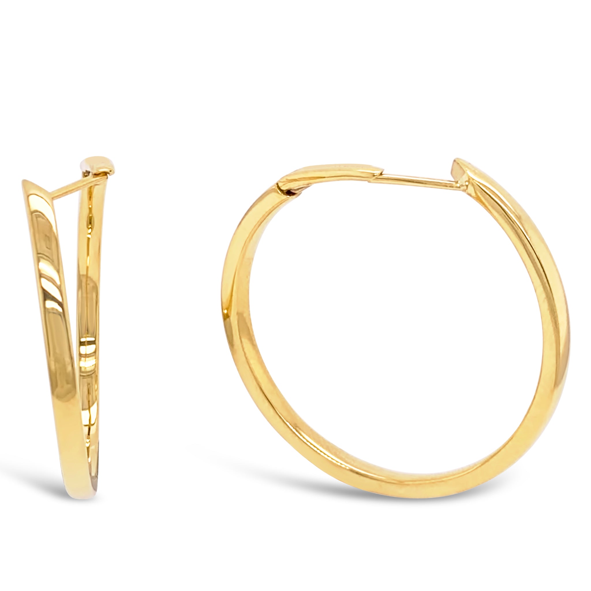 Gold Round Hoop Earrings Small