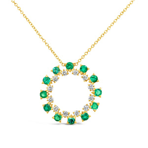 Coil Collection Diamonds and Emeralds Necklace