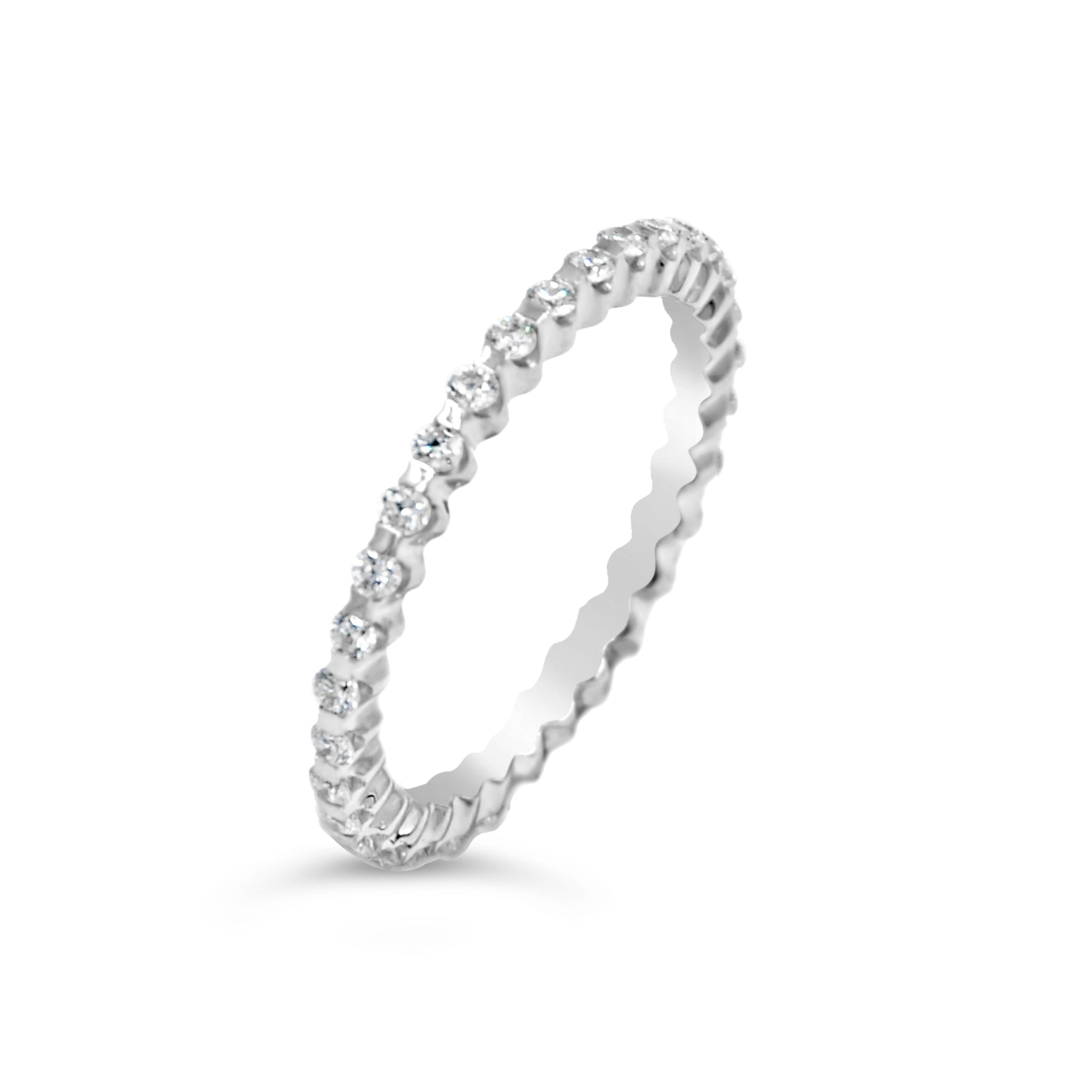 White Diamond Thin Stackable Ring