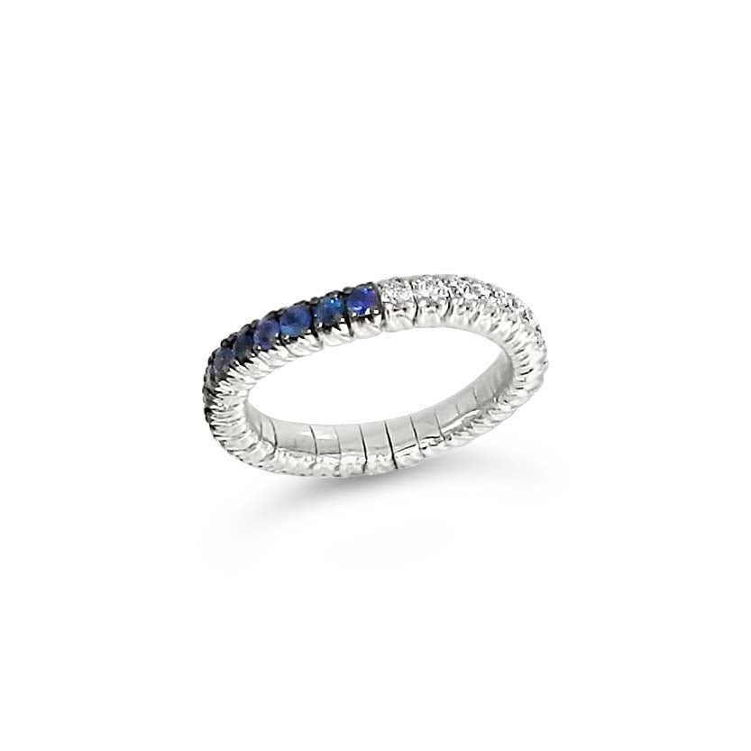 Abracadabra White Diamonds and Blue Sapphires Ring