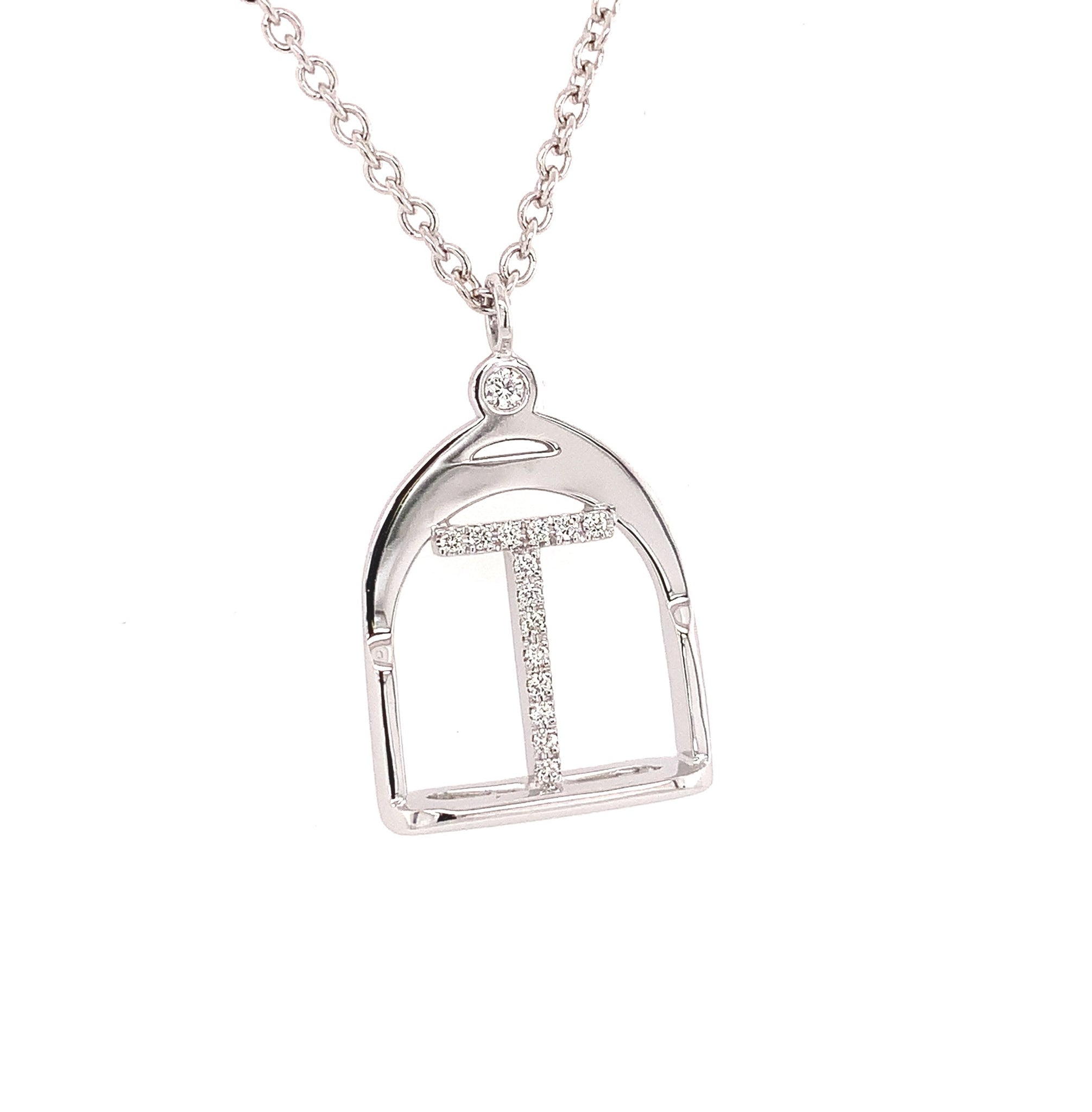 Small Stirrups Initials Necklace