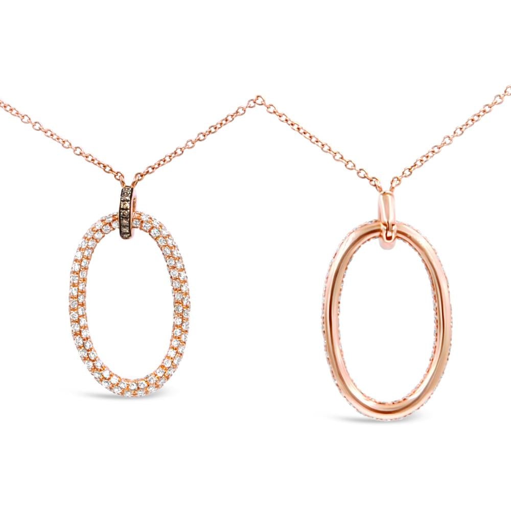 Pink Gold Eternity Oval Necklace