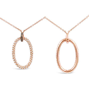 Pink Gold Eternity Oval Necklace
