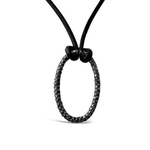 Black Eternity Oval Necklace