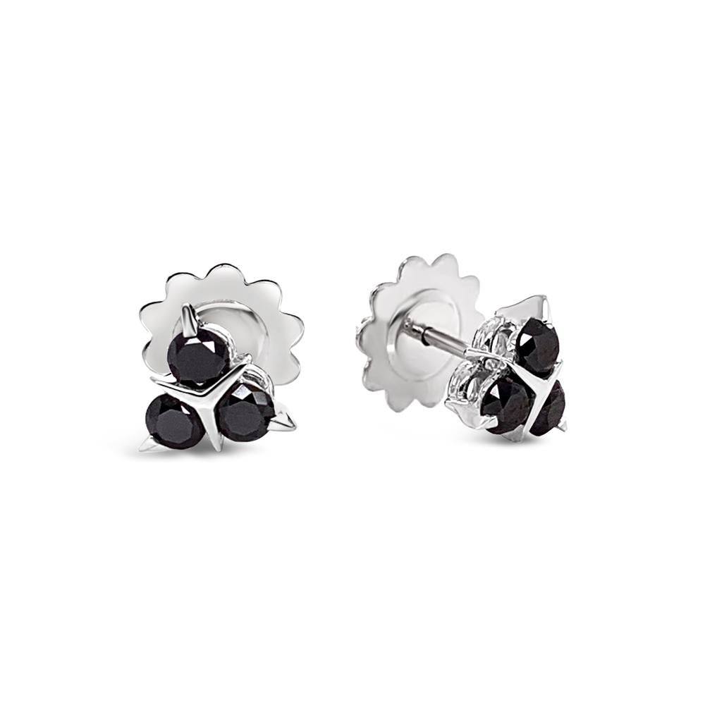 18kt Large White Diamond Flower Earring - 001-150-02433